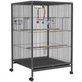 PawHut Bird Cage, Budgie Cage, With Rolling Stand, For Small Birds - Grey
