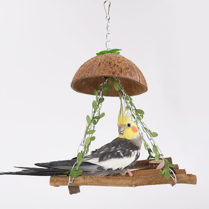 Parrot Paradise Coconut Bird Nest Swing Hammock