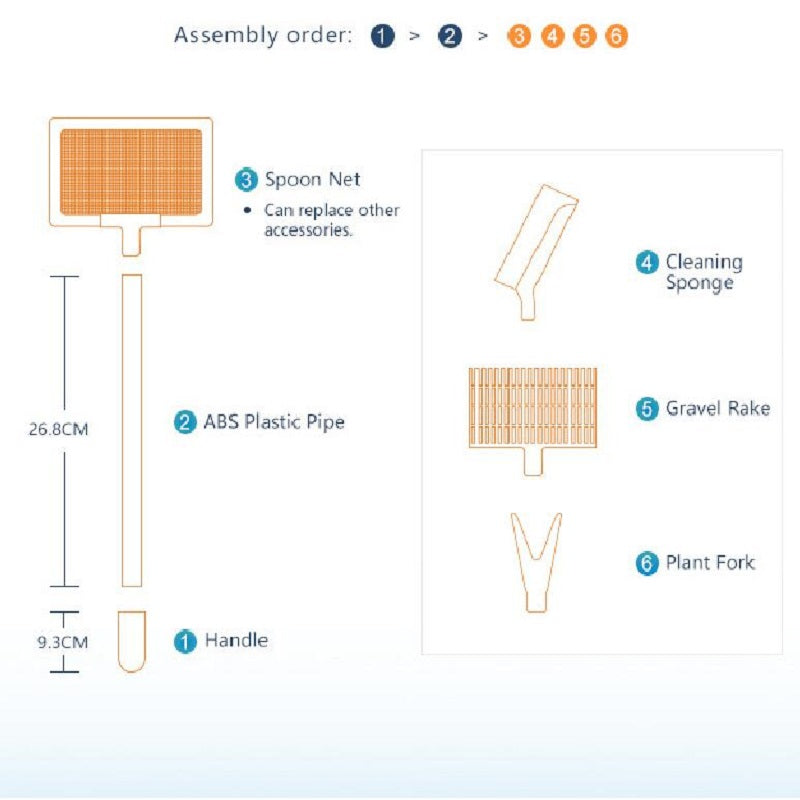 5 in 1 Cleaning Kit for Aquarium Cleaning