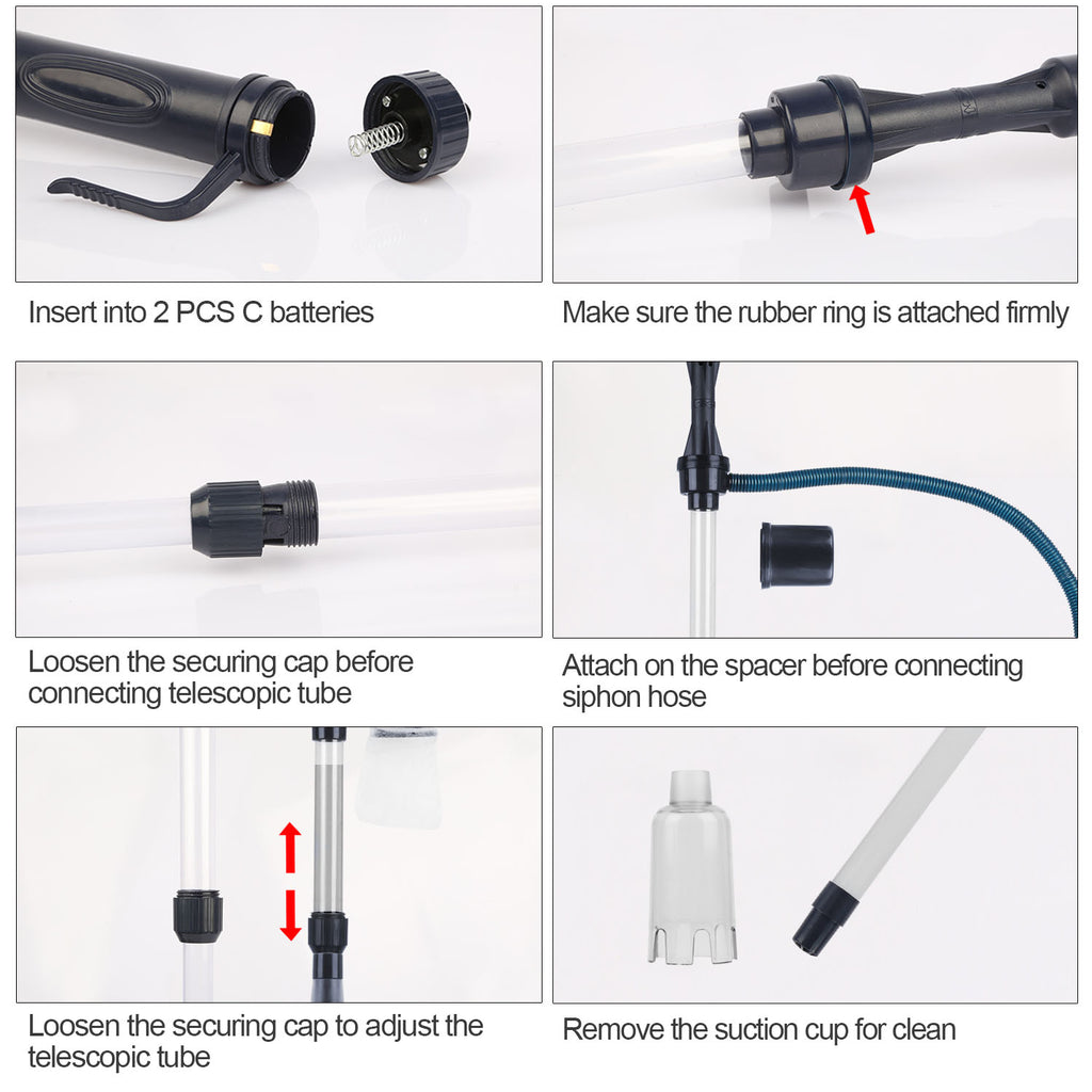 Battery-Operated Aquarium Vacuum Gravel Cleaner For Fish Tank