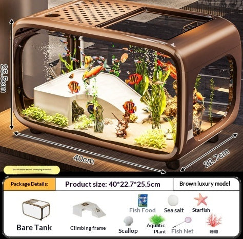 HD Aquarium Home Fish Tank Turtle Tank Transparent Tank Aquascape Small Eco Tank