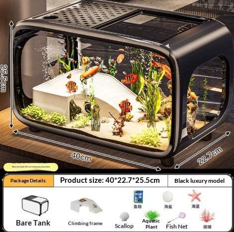HD Aquarium Home Fish Tank Turtle Tank Transparent Tank Aquascape Small Eco Tank