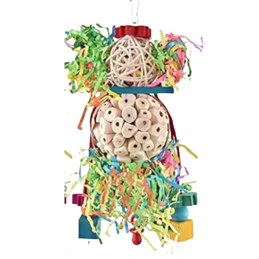 Parrot Straw Ball Wooden Bird Toy