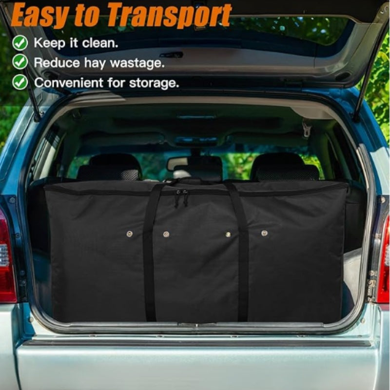Foldable And Portable Moving Horse Feed Hay Tote For Carrying Dried Grass Livestock Feeding Bag