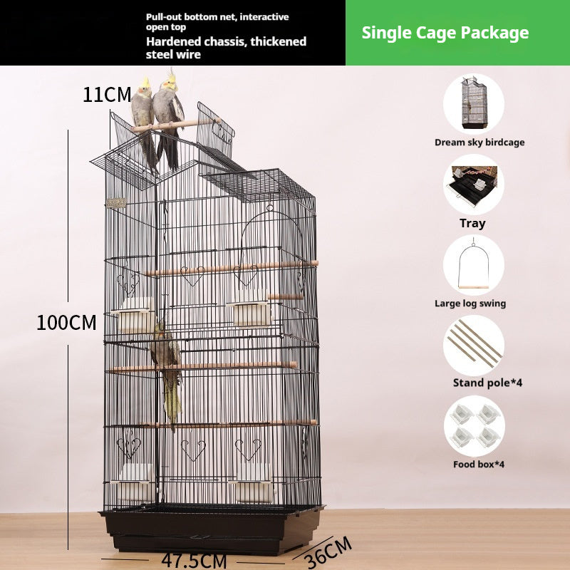 Super Large Luxury Parrot Cage Bird Cage Home Tiger Skin Peony Special Large Villa Ecological Breeding Cage