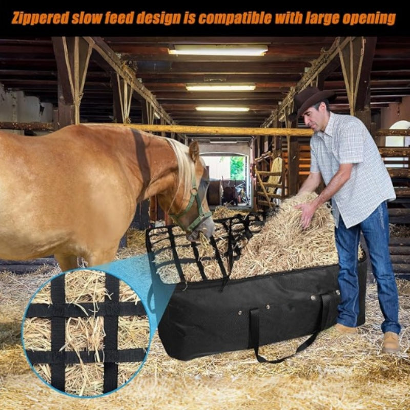 Foldable And Portable Moving Horse Feed Hay Tote For Carrying Dried Grass Livestock Feeding Bag