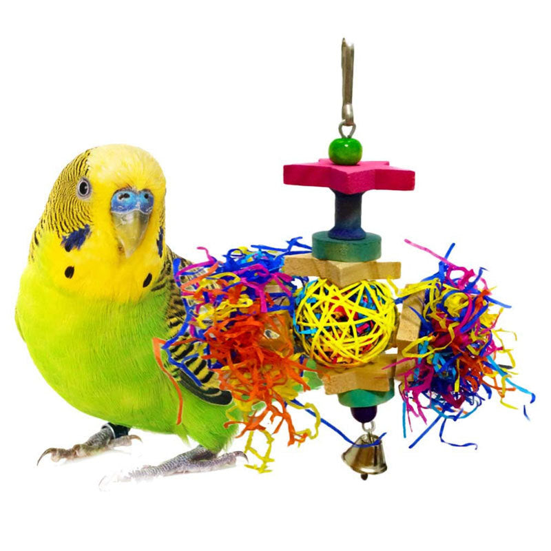 Colored Rattan Ball Wooden Brushed Paper Gnawing Bird Supplies Utensils